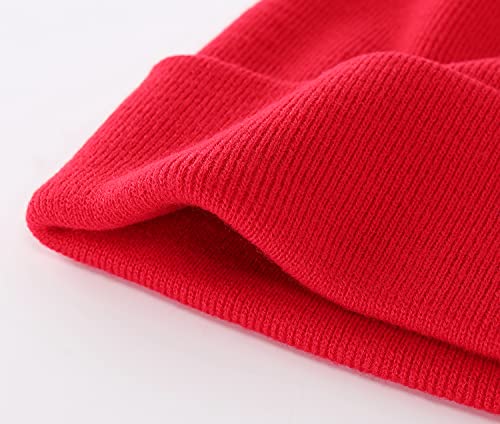 Image of Home Prefer Mens Winter Hats Acrylic Knit Cuff Beanie Cap Warm Womens Beanie Hat