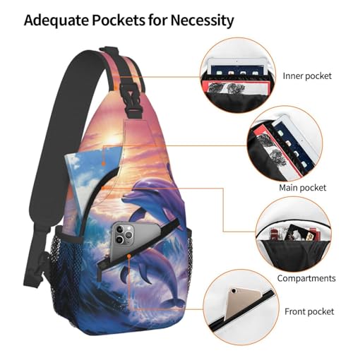 Mochila Sling Crossbody Negra para Senderismo miniatura 3