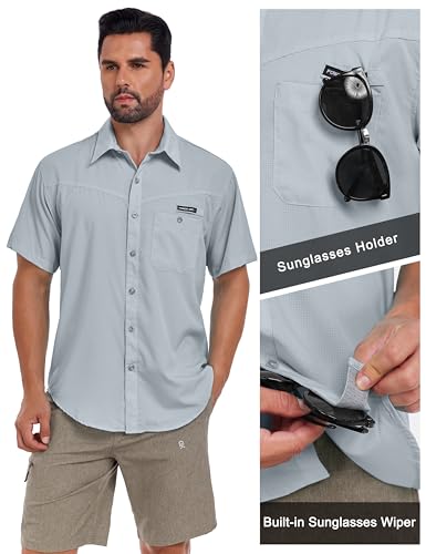 Little Donkey Andy Men's Breathable UPF 50 Shirt, Lightweight Short Sleeve Button Down Shirts for Fishing Hiking4