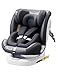 Fourward Baby Autositz Kindersitz 360°drehbar mit ISOFIX und Ruheposition, 40-150 cm / 0-12 Year, 5-Punkt-Sicherheitsgurt, Kinderautositz, ECE R129, Platzsparend für Kleinwagen/Cabrio,Grau