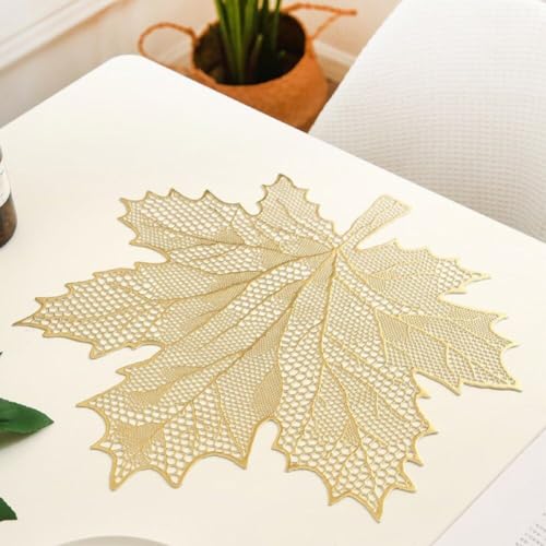 Sets de table en forme de feuille PVC lavables et antidérapants pour table de cuisine - 7