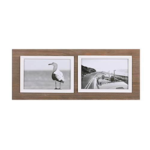 UMICAL 4x6 Picture Frame 2-Opening Solid Wood Collage Picture Frames Vintage Style Distressed Photo Frames with Real Glass for Table Top Stand or Wall Hanging