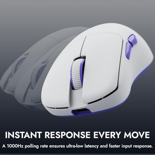Image of Kreo Anzu V2 Wireless Gaming Mouse, 48g Ultra-Light Ergonomic Mouse, PixArt 3311 Sensor, 12000 DPI, 2.4GHz /Bluetooth /USB-C, 1000Hz Polling, Huano 80M Switches, 50+ Hr Battery (Black)