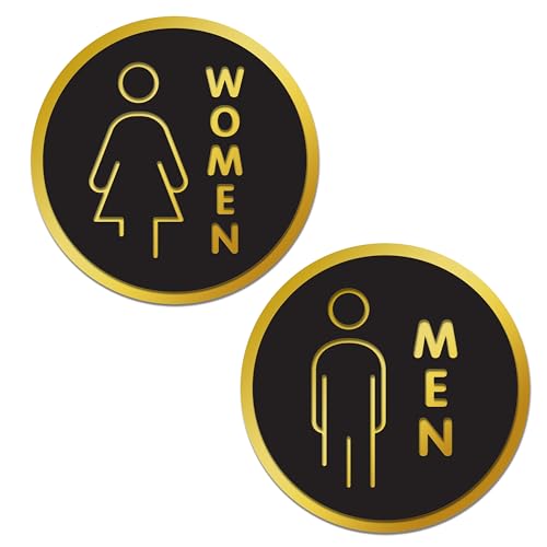 Image of Rousrie Men And Women Stickers For Glass Doors (Size: 6 Inch) For Office, Stores, Cafe, Hotel, Restaurant, Business & Shop, Self-Adhesive, Acrylic Signage (MEN WOMEN)