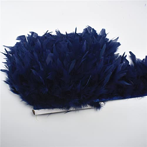 MEIJIU 10Meters Fluffy Turkey Feathers Trim Fringe Ribbon Marabou Feather on Tape Fringes Sewing Trimmings DIY Clothes Dress Decoration