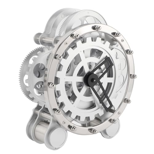 Reloj de mesa con engranajes Irfora mecánico de acero inoxidable para escritorio 6