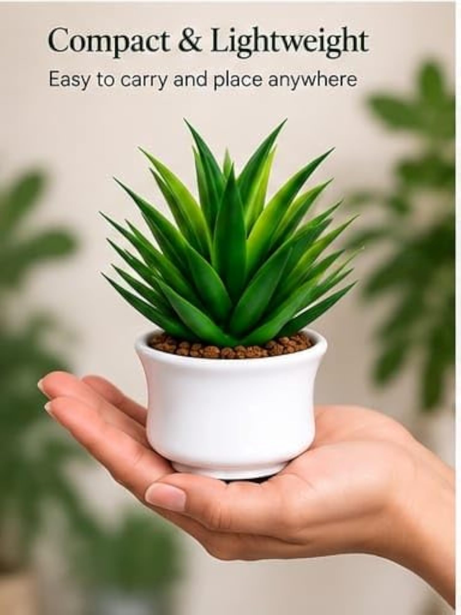 Artificial Plant with Pot, Green Pack of 2