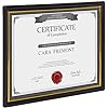 DesignOvation Corporate Document Frame Made to Display Standard Certificates, Black 8.5x11, Set of 12 Ready to Use Horizontally or Vertically