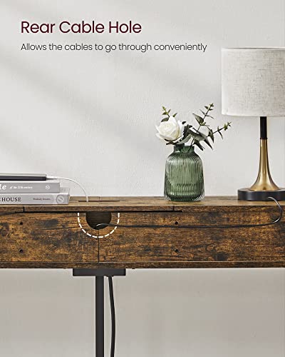 Vasagle Narrow Console Table - 70.9 Inch Sofa Table With 2 Outlet And 2 Usb Ports, Long Entryway Table For Hallway, Behind The Couch, Home Office Or Living Room Ulnt118B01 #TOP6