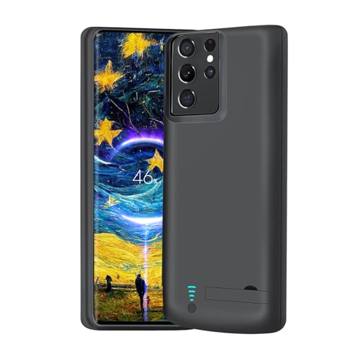 BAHOND New Battery Case for Samsung Galaxy S21 Ultra 5G, 5000mAh Rechargeable Extended Battery Charging Charger Case, Add 100% Extra Juice (6.8 Inches) Black