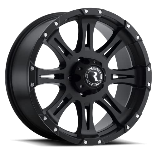 Raceline Wheels 981 Raptor Wheel Black 16X8"6X139.7 Bolt Pattern 0Mm Offset/(4.5"B/S) 8 Spoke Aluminum Passenger Car Wheels, Full Size Replacement Black Car Rims #TOP3