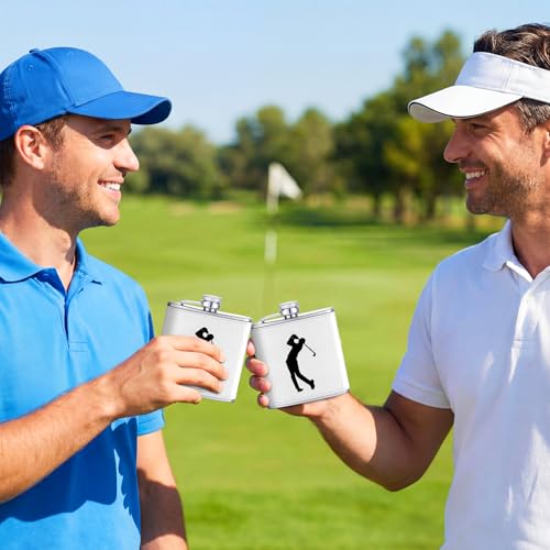 Teecyhooo 6 Pcs Leather Golf Flasks