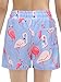Century Star Boys Swim Trunks with Compression Liner-Anti Chafe Quick Dry Bathing Suit Beach Shorts for Kids Blue Flamingo 10-12 Years