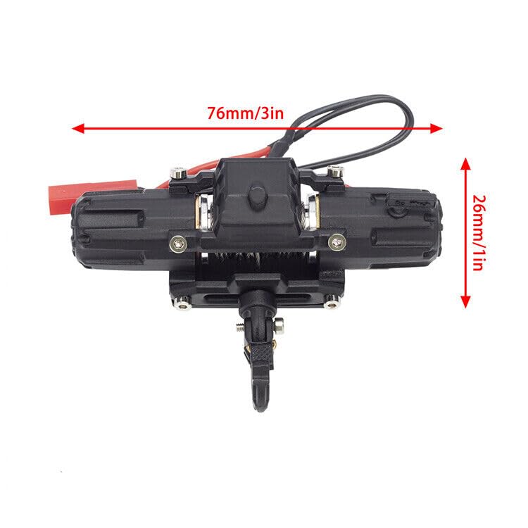Electric Winch Double Motors Winch & Controller Fit for 1/10 TRX-4 90046 D90 RC Car
