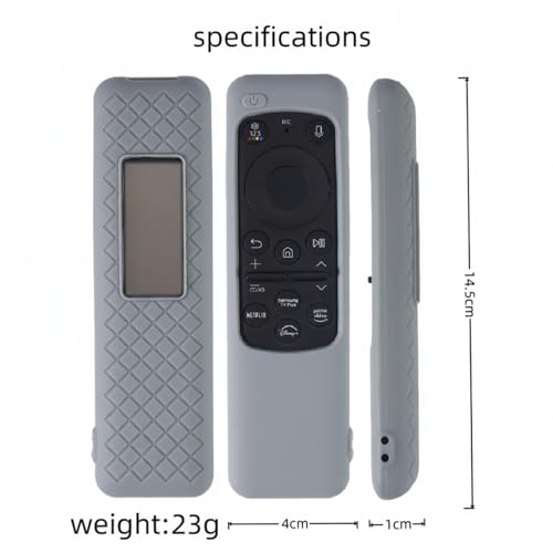 Image of Silicone TV Remote Cover Compatible with Samsung Smart TV Remote 2023 BN59-01432G BN59-01432A (Samsung Smart TV 2023 Model Solar Remote Cover - Style 8, Grey - Style 8)