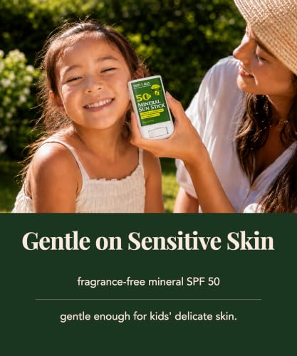 Image of Beef Tallow Mineral Sunscreen Stick SPF 50 for Face & Body, Broad Spectrum, Non-Nano Zinc Oxide, No White Cast, Reef Safe, Water Resistant 80 Min, Fragrance Free, Travel Size 20g