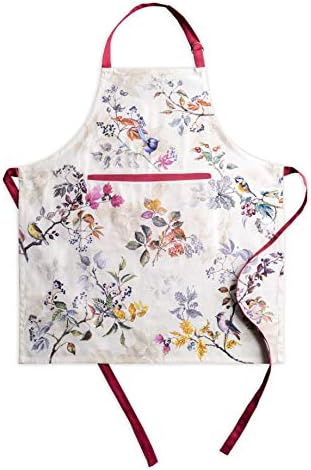 100% Cotton Kitchen Apron Equinoxe Maison d' Hermine 1 Piece Adjustable Neck Strap Apron, with Center Pocket & Long Ties for Chef, Women & Men Party use Thanksgiving/Christmas (Beige, 27.50"x31.50")