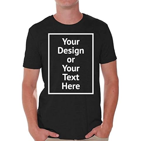 Custom Shirt Men Personalized Add Your Image T-Shirt Add Your Text Photo Front/Back Print Black L Cover