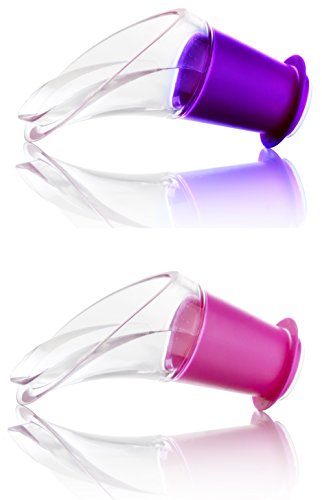 Vacu Vin Crystal Wine Server/Pourer, Set of 2 - Purple/Pink