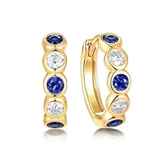 Bezel Setting - Moissanite & Created Sapphire - Yellow Gold