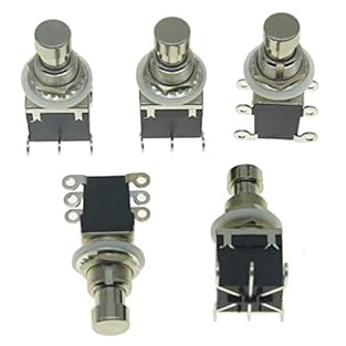 These switches are popular in FX pedal projects/modifications, and can also be used in any electronic projects. Side Mounted DPDT Contacts; Latching action; Suitable for panel mounting; Solder lug terminals Strong durable metal contacts; Includes 2 m...