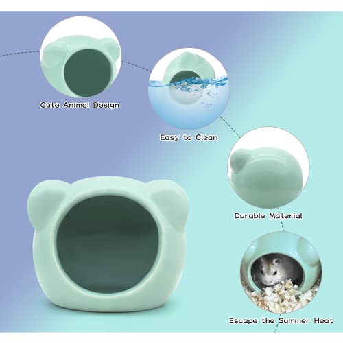 Luckyopt CW-1801 Ceramic Hamster House, Cute Animal Shaped Hamster Cave, Summer Cool Small Animal Hideout Habitat Decor For Dwarf Hamsters, Gerbils thumb #2