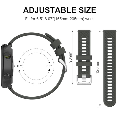 Image of Tobfit Straps Compatible with Garmin Vivoactive 5 /3,Venu Sq /Venu Watch Band for Women Men, 20mm Soft Silicone Sport Strap for Garmin Vivoactive 3 /5, Vivomove HR, Forerunner 245 /645 Music