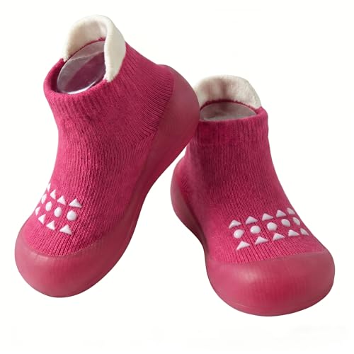 Image of Hstyle Baby Sock Shoes Toddler Boys Walking Shoes Infant Slippers Sneakers | Non-Slip,Soft Rubber Sole,Lightweight,1st Birthday Gifts for Baby Boys Girls