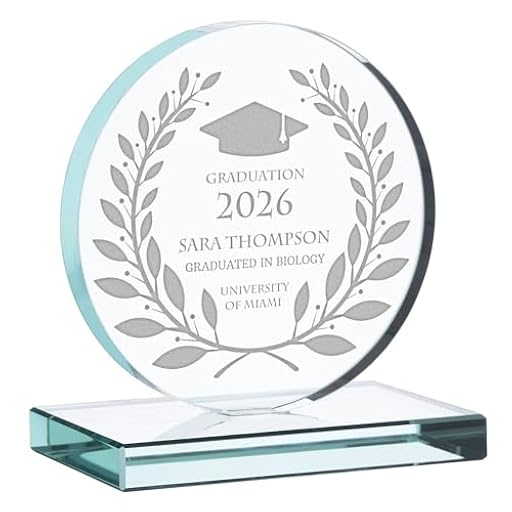 Wanapix | Trofeo Personalizado con Nombre y Texto | Cristal Grabado (Escala de Grises)| Premio Personalizado | Redondo 10x11 cm | Incluye Estuche para Guardar | Laurea | Ya disponible en tu tienda friki favorita! En mundofriki.es!