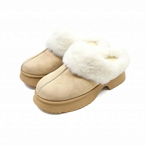 [Vivian] もふぽか ムートン サボ スリッパ ブーツ 厚底 レディース V6261AW ベージュ L(24.0-24.5)のサムネイル