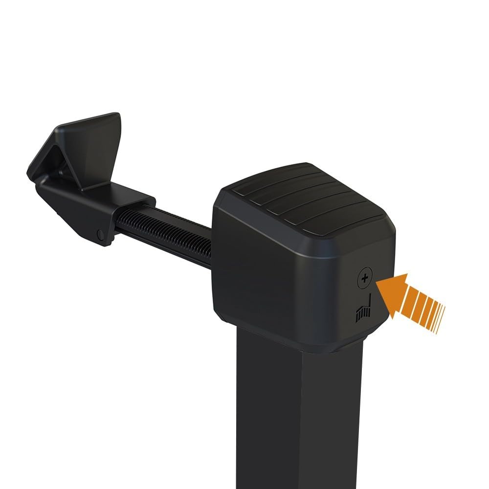 PORTAC Arrêt universel 360° pour portail manuel - Noir, Longueur de tube (mm) : 250