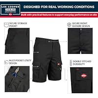 Lee Cooper Herren Cargo Arbeitsshorts Mehreren Taschen Robust, Schwarz, 40W – Ansicht 7