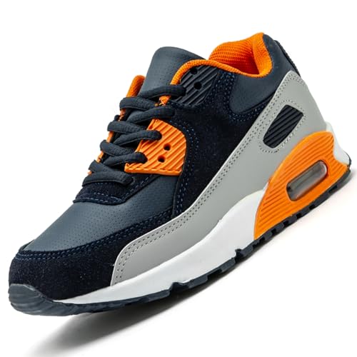 Image of HODTOB Kids Trainers Boys Running Shoes Girls Athletic Sneakers Breathable Mesh Lightweight Non-Slip Running Sneakers Deep Blue 12UK