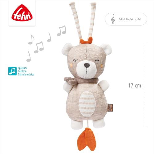 BABY FEHN fehnNATUR Musical Teddy giocattolo pendente a contrasto con melodia 1 pz - 5