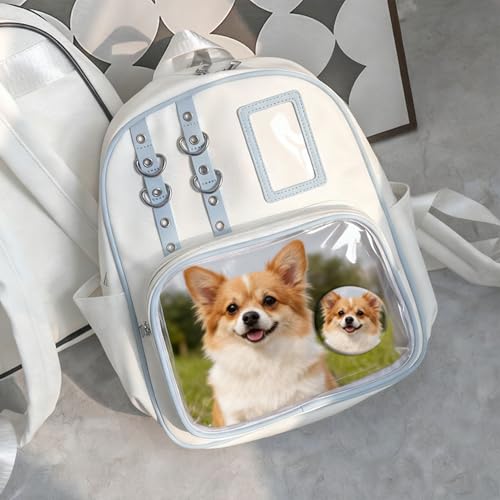 Sac à dos avec affichage de badges en similicuir PU imperméable et vitrine transparente