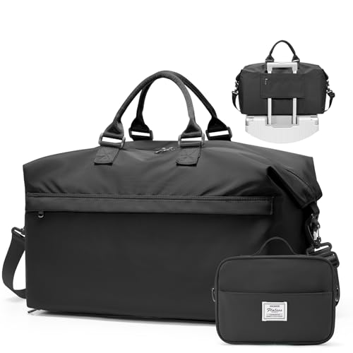 Travel Duffel Bag,Carry-On Overnight Weekender Bags for Women,Personal Item Travel Bag with Shoes Compartment,Sports Gym Bag