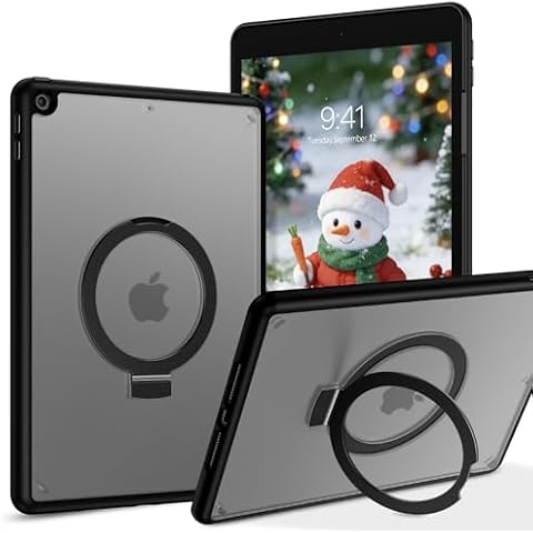 VENINGO for iPad 9th Generation/ 8th/7th Generation Case 2022, iPad 10.9 Inch Case with Kickstand Ring Holder Matte Translucent Back Shockproof Full Body Protective Tablet Case Cover