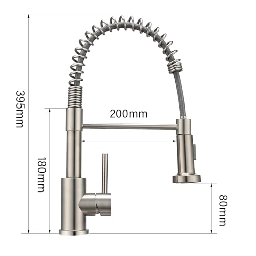 Wasserhahn Küche Niederdruck Küchenarmatur Niederdruckarmatur mit 2 Wasserstrahl, Armatur für Boiler/Untertischgeräte, 360° schwenkbar, Einhand-Mischbatterie, Spültischarmatur für Küchespüle