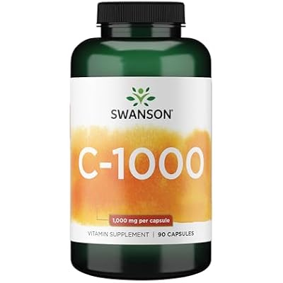 Swanson Vitamin C w/Rose HIPS - Herbal Supplement Promoting Skin Health, Heart Health & Immune System Support - Natural Formula Promoting Protection & Wellness - (90 Capsules, 1000mg Each)
