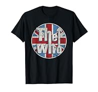 The Who Official Distressed Union Jack Circle Logo T-shirt Iconic Rock Music Fashion Vintage Union Jack T-shirt Lightweight, Classic fit, Double-needle sleeve and bottom hem