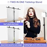 Small Backdrop Stand 3x3.3ft, Adjustable Photo Backdrop Stand Kit with 3 Clamps, Portable Background Stand Support for Parties Photoshoot, Table T-Shape Backdrop Banner Holder for Photography Paper - Image 3