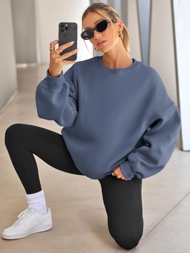 Image of EFAN Womens Oversized Sweatshirt Crewneck Sweater Casual Fall Outfits 2026 | Fleece Lined Stretchy Hoodies Basic Comfort Clothes Loose Maternity Workout Gym Lounge Wear Winter Airport Fashion