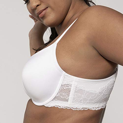 Dorina Curve Adele Women’s Full Coverage Cup Light Padded Underwire T Shirt Demi Bra For Women Everyday Plus Sizes C To G Cups - White - 38C #TOP5