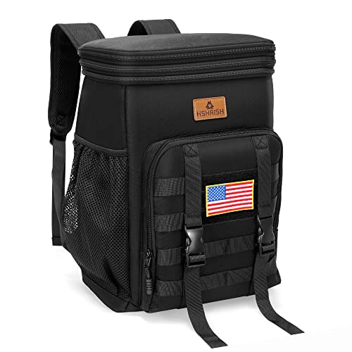 Tactical Expandable Backpack Cooler, Insulated Waterproof Cooler Backpack,Heavy Duty Leakpoof Backpack Lunch Bag For Men Work Hiking Camping Fishing Travel, 30L, Black #TOP22