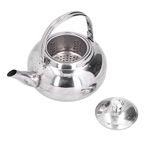 Tea Pot, Beautiful and Practical Tea Kettle Stainless Steel Exquisite Teapot Coffee Pot with Tea Strainer for Home Restaurant Holds about 1L water (14cm) - Thumbnail 7