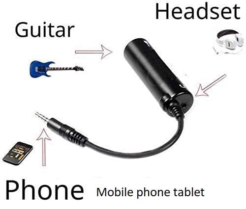 Image of Audio Sound Effects Convert Adapter Receiver for Guitar, Earphone, All Android Phones- 7 x 2 x 2 cm (Black- 1 Piece)