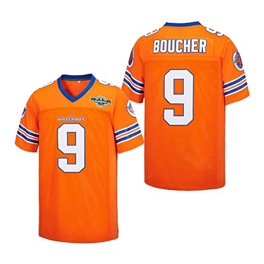 DEAD PRESIDENTS The Waterboy #9 Bobby Boucher 50th Anniversary Movie Mud Dogs Bourbon Bowl Movie Football Jersey for Men (as1, Alpha, xx_l, Regular, Regular, Orange, XX-Large)