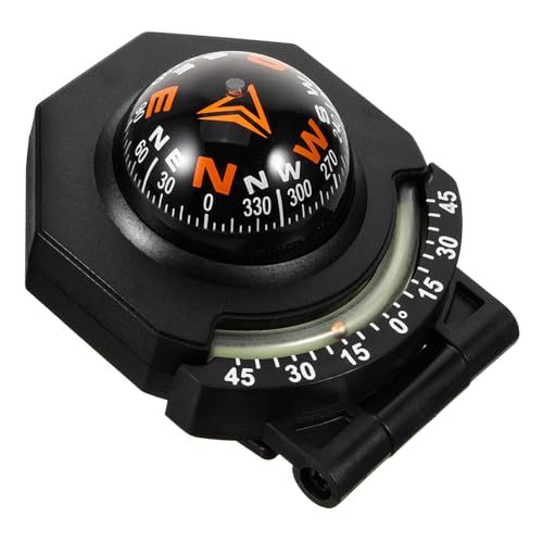 BESPORTBLE Glow-in-The-Dark Car Compass Ball Compass Foldable Adjustable Measurement Tilt Angle Traceless Double-Sided Tape Car Decoration Marine Compass Acrylic Automatic with Lights