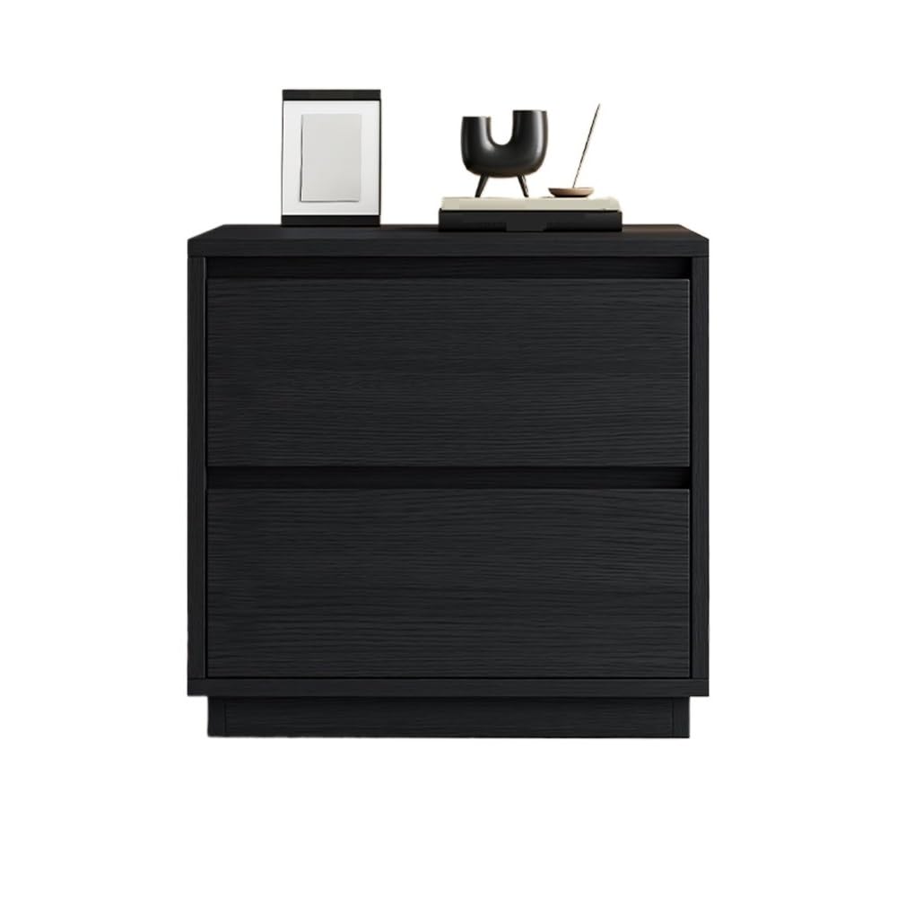 Table de chevet bois noir double tiroir pour un rangement discret et compact