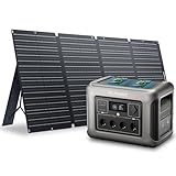 ALLPOWERS Centrale elettrica portatile R1500 1152Wh 1800W Con 200W Pannello Solare, LiFePO4 Batteria Backup Espandibile, 43dB UPS Generatore Solare per Campeggio, Festa, RV, Uso Casa, 0-80% in 40 Min